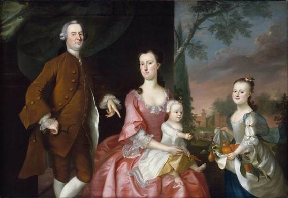 Isaac Winslow and Family  1755 by Joseph Blackburn   fl. 1753-1763  Museum of Fine Arts  Boston   42.684